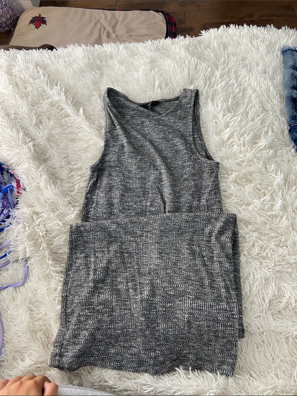 Urban Planet Heathered Gray Knit Tank Top